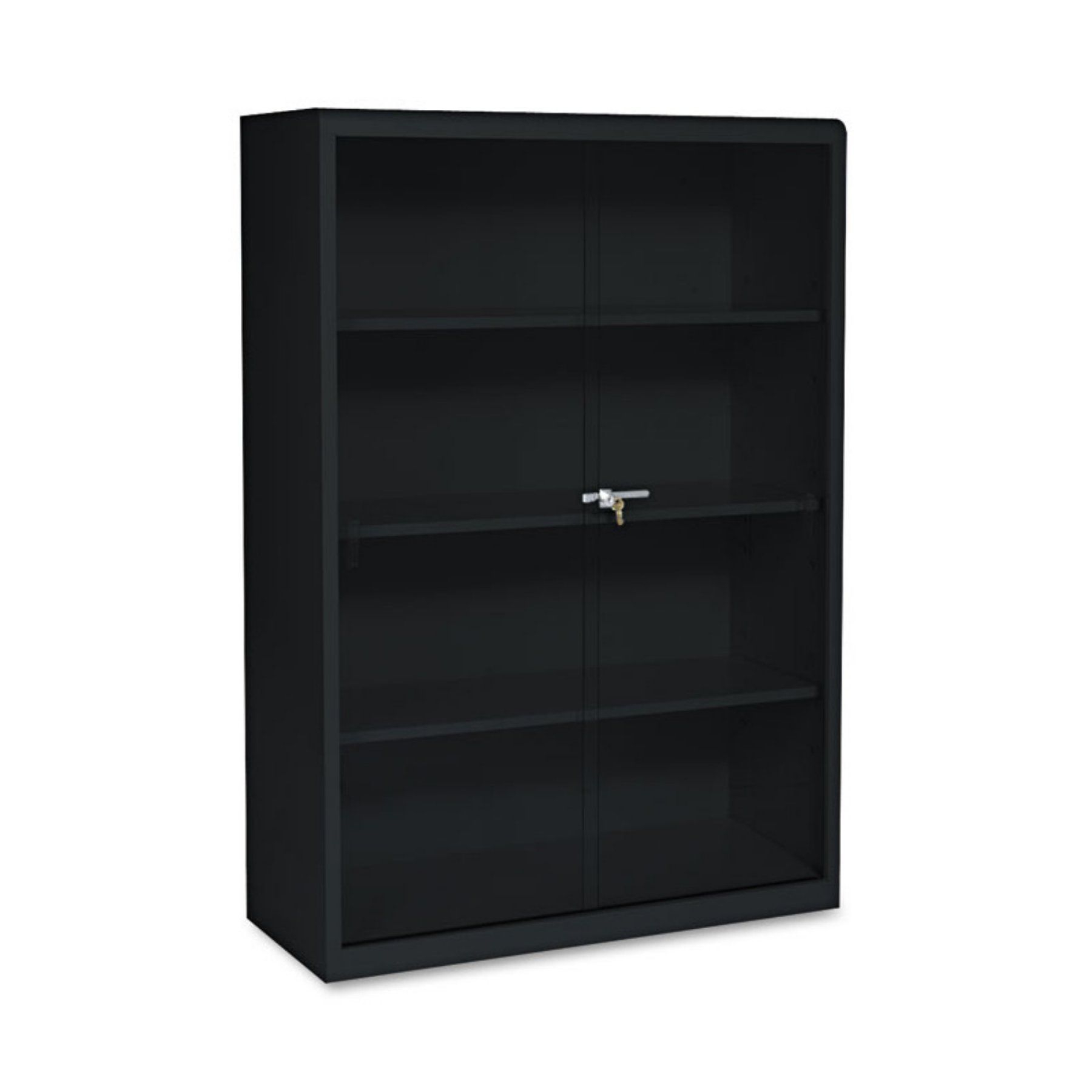 Sliding Glass Bookcase Ideas On Foter   Tnn342glbk Tennsco Executive Steel Bookcase W Glass Doors 