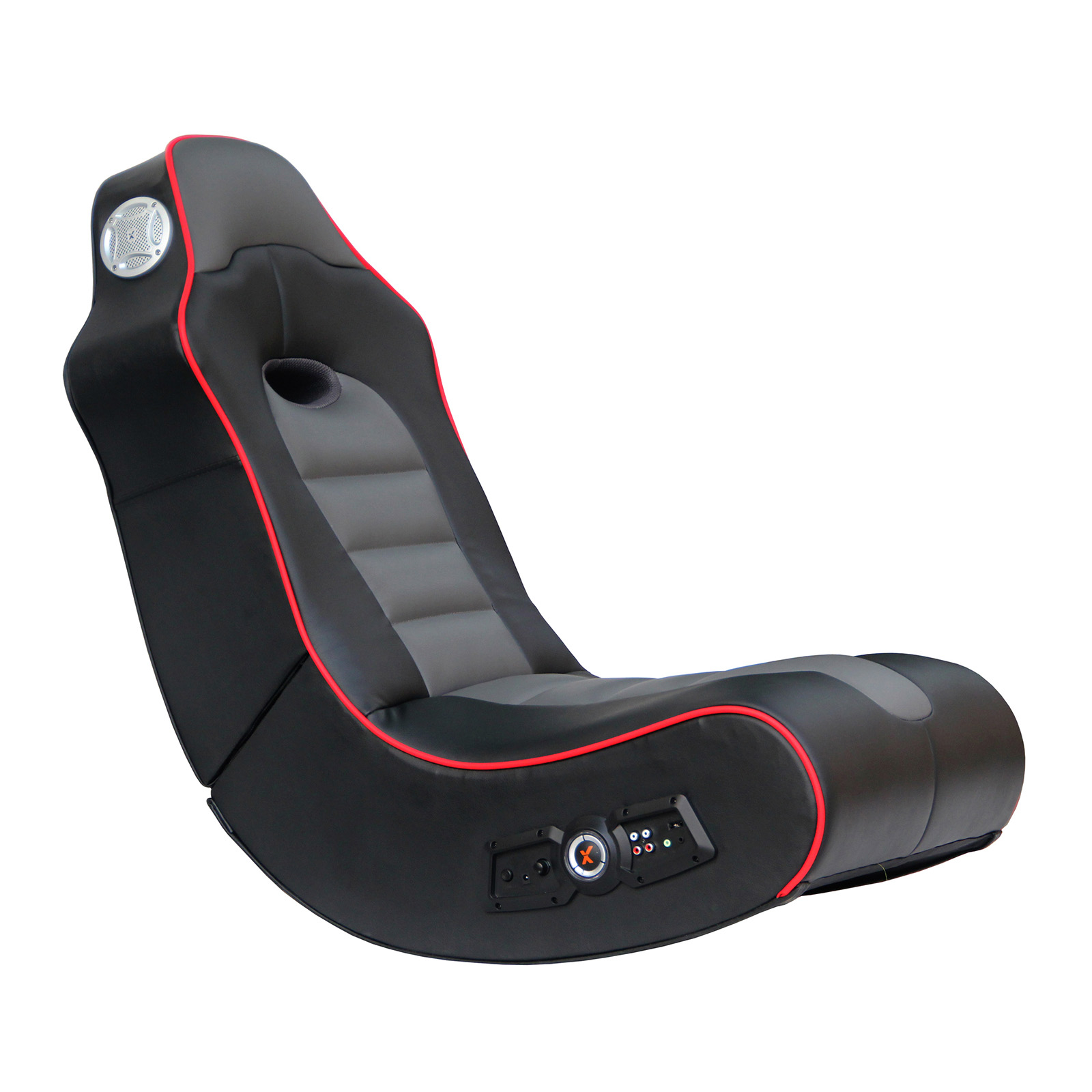X Rocker 5172601 Surge Bluetooth 2.1 Sound Gaming Chair, Black with Red Piping