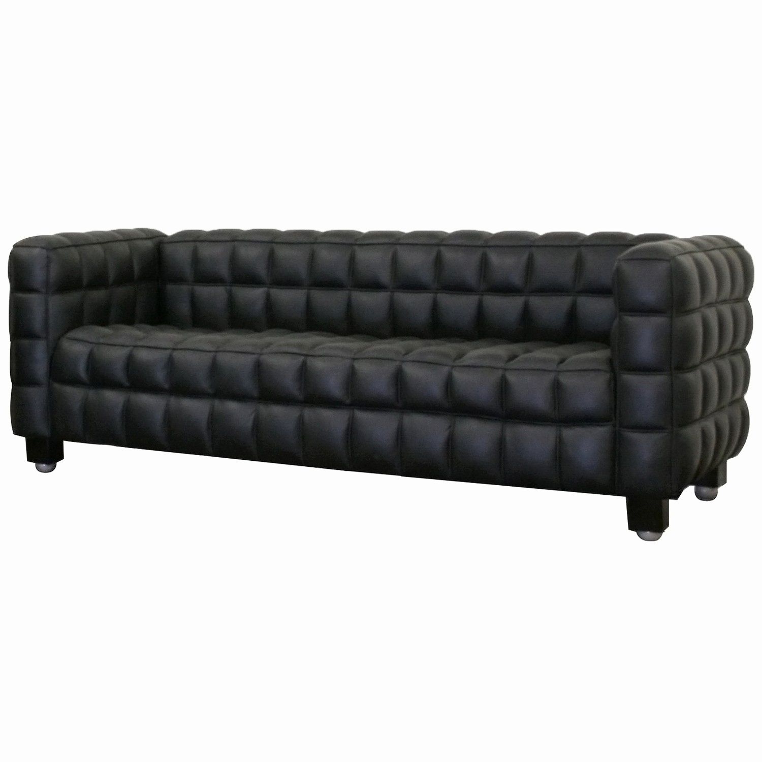 Baxton Studio Arriga Leather Modern Sofa, Black