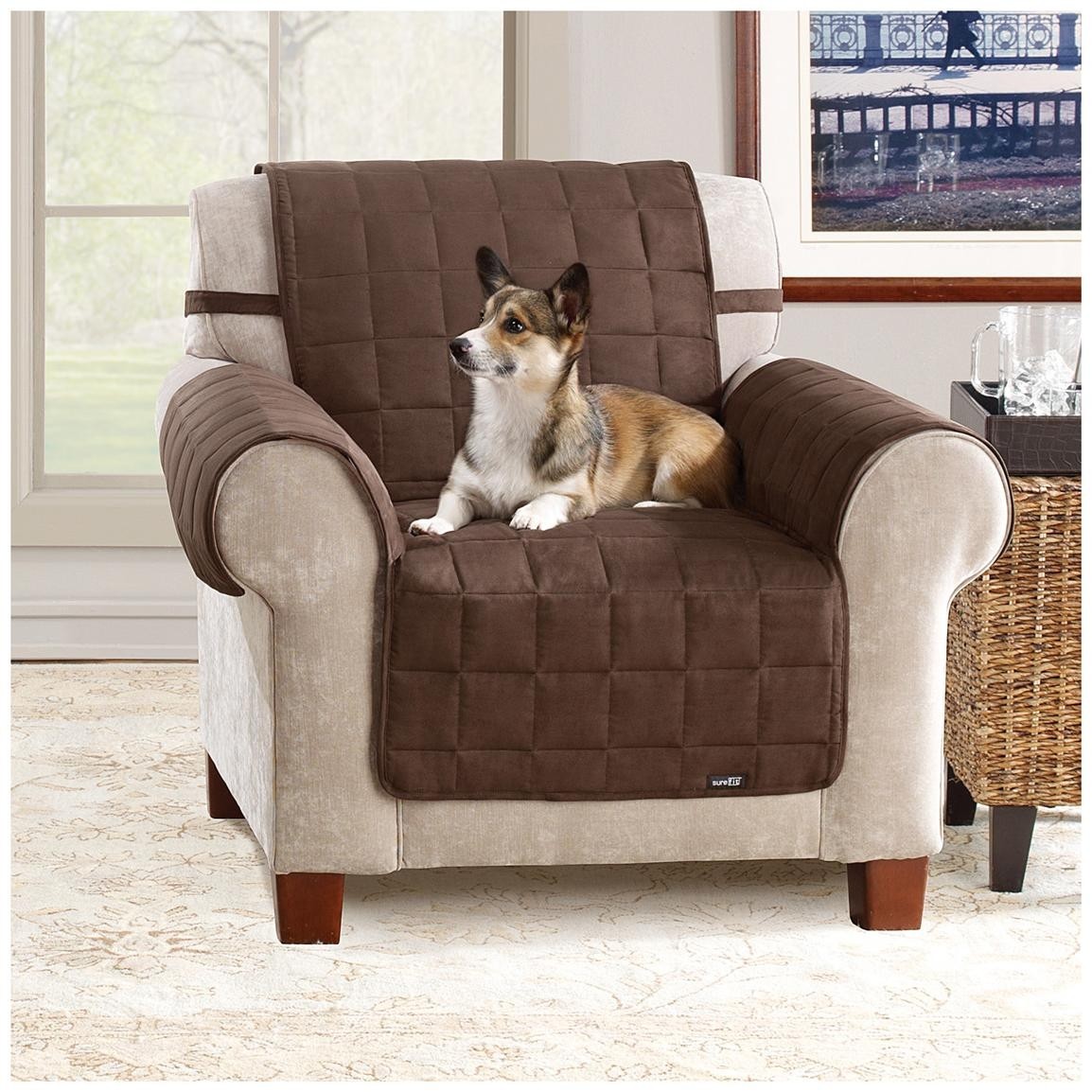 Chair Cover Recliners Slipcover Chair protector For Pets Brown