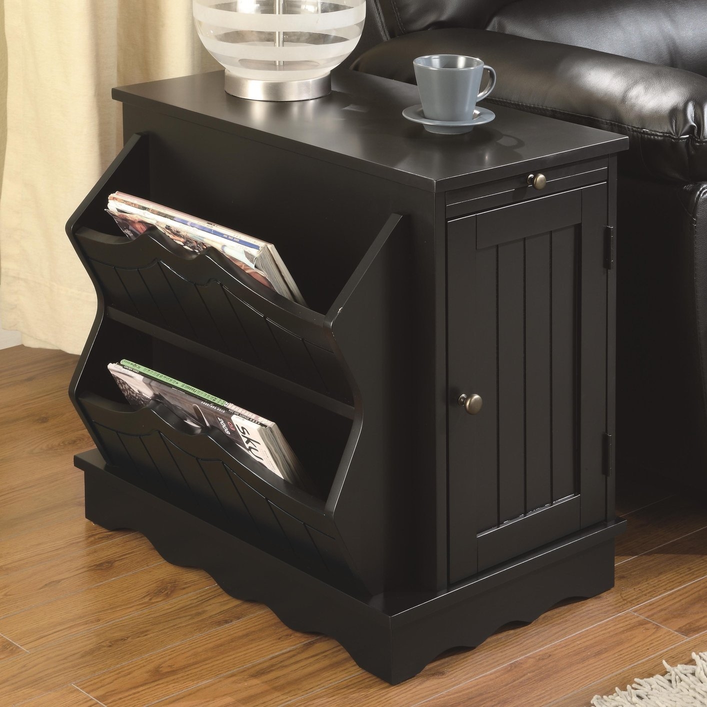 Coaster Black Accent Table with Storage