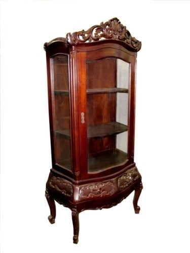 D-ART Victorian Display China Glass Cabinet - in Mahogany Wood