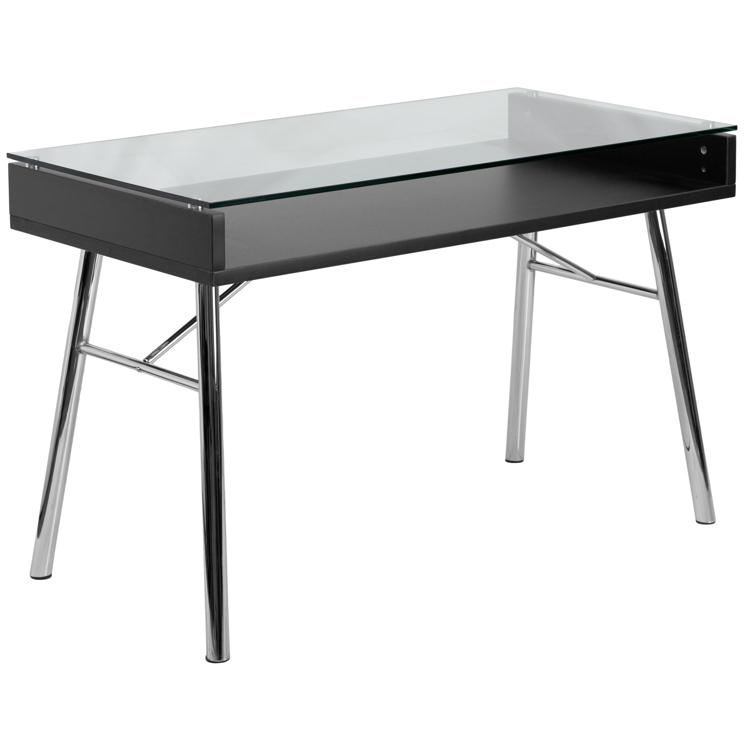 Flash Furniture Brettford Computer Desk with Tempered Glass Top