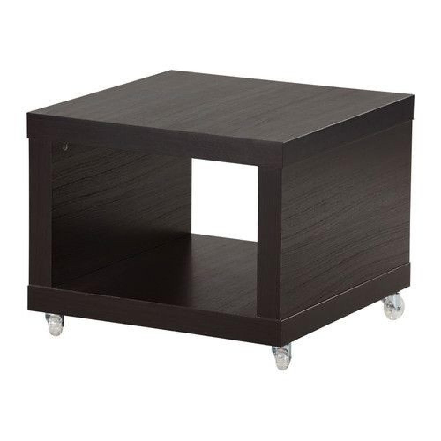 IKEA - LACK Side table on casters, black-brown