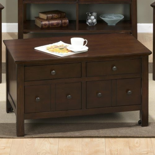 Jofran 364-1 Mini Castered Cocktail Table W/ 4 Pull-Thru Drawers