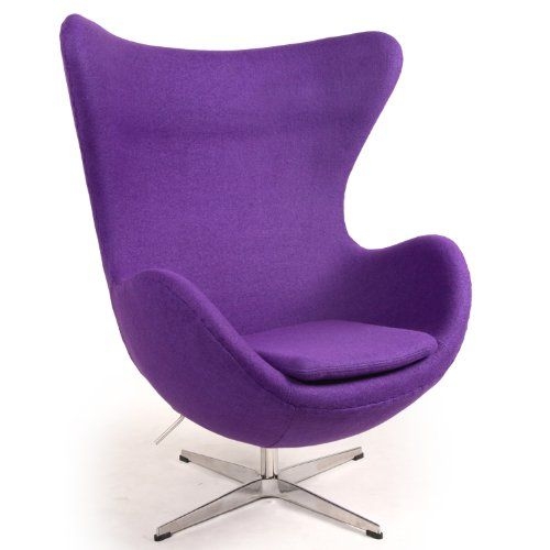 Kardiel Egg Chair, Purple Boucle Cashmere Wool