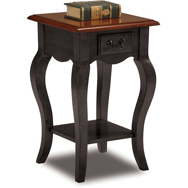 Leick French Square End Table, Brown Cherry