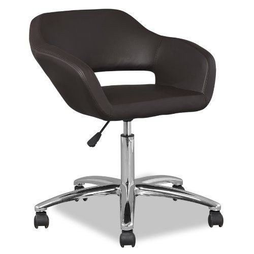 Leick Upholstered Arm Office Chair, Deep Brown