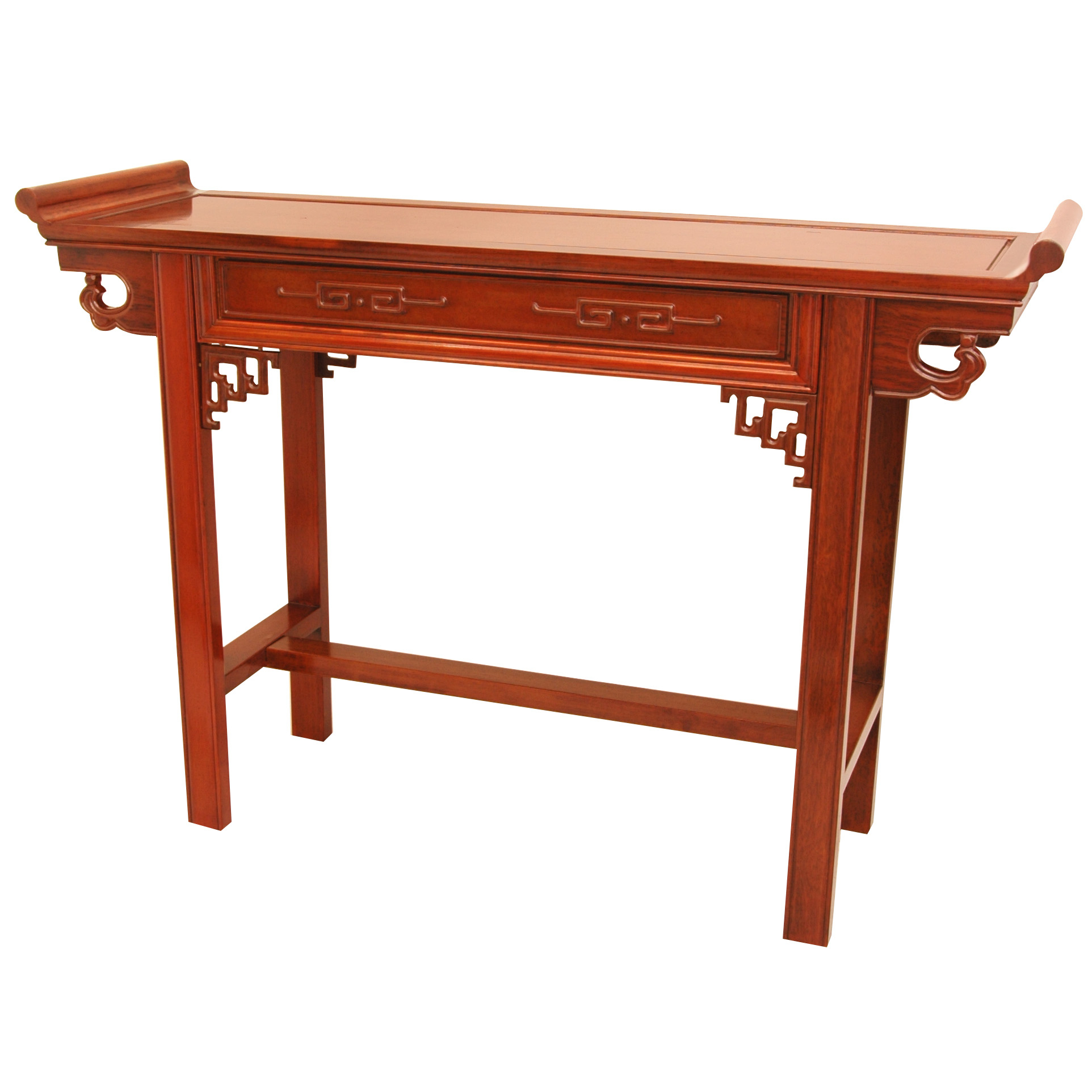 Oriental Furniture Elegant, Stunning, 46-Inch Classic Qing Chinese Rosewood Hall Table, Light Honey Stain