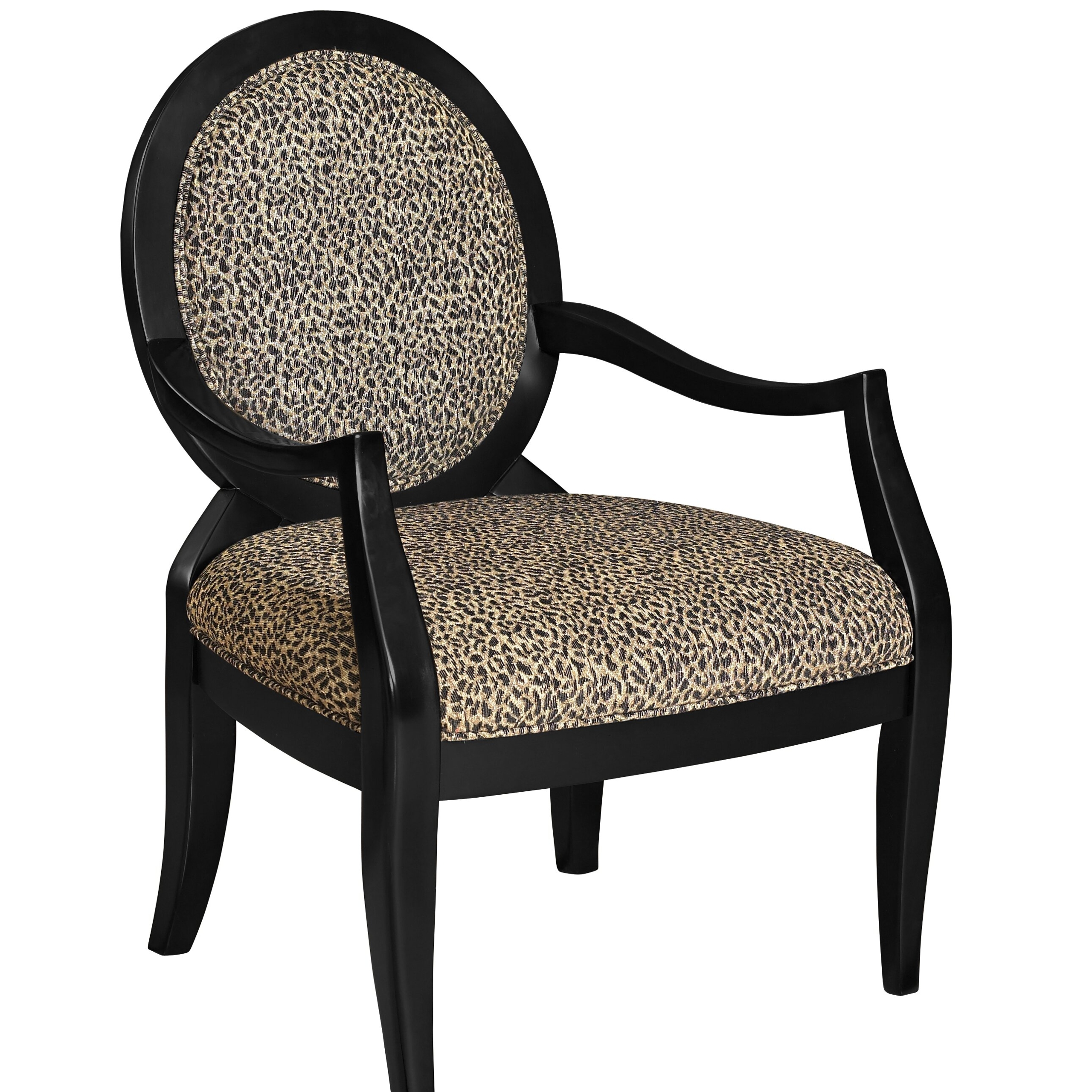 Powell Leopard Oval Back Accent Chair, 18-3/4-Inch