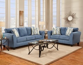 Blue Sofa Set - Foter