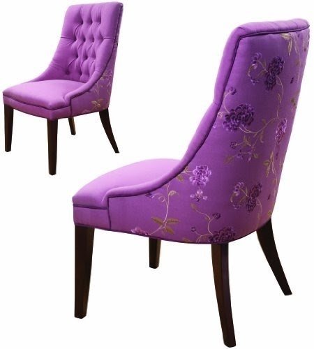 Sandy Wilson Daphne Embroidered Back Accent Chair, Dusty Purple