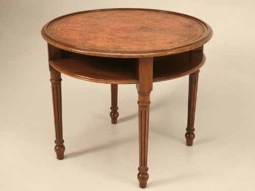 Special Vintage French Louis XVI End/Side/Center Table with Tooled Leather Top