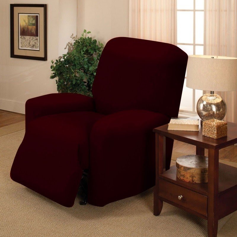 Stretch Jersey Large Recliner Slipcover Color: Yellow