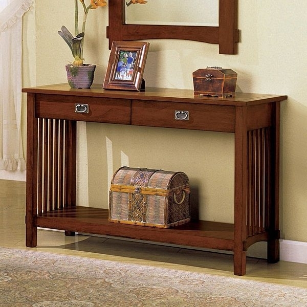 Valencia Hallway Console Entry Table in Oak Finish by Furniture of America