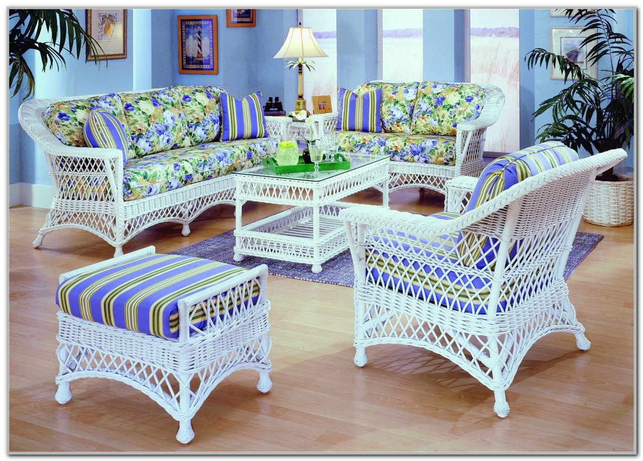 White Bar Harbor Indoor Natural Rattan and Wicker Rocking Chair from Spice Island Wicker