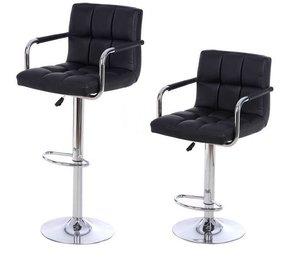 Hydraulic Lift Bar Stools Foter 2 X Pu Leather Hydraulic Lift Adjule Counter Bar Stool Dining Chair Black 150