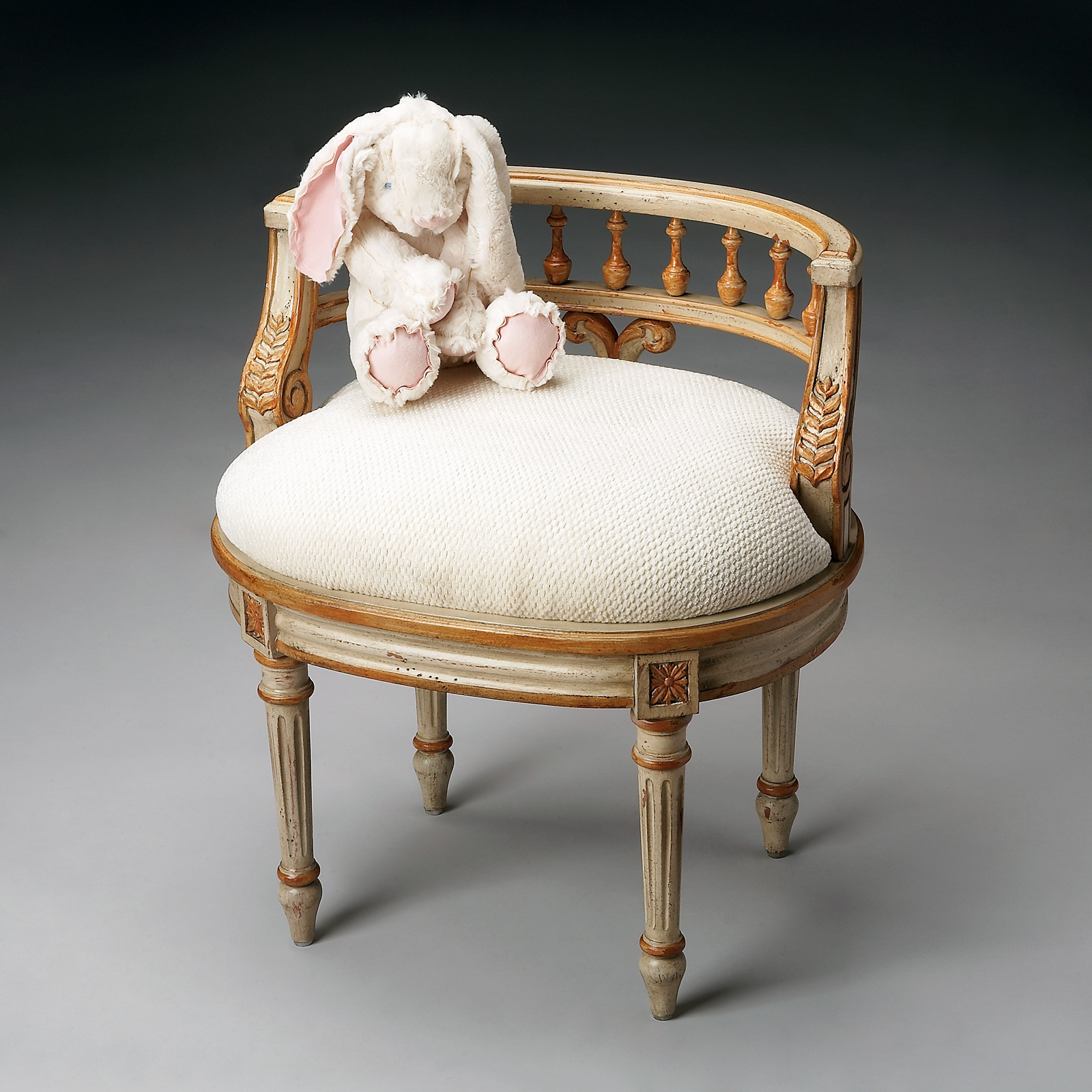 Accent Furniture - Verona Vanity Chair - Vanity Seat - Accent Chair - Cream Finish