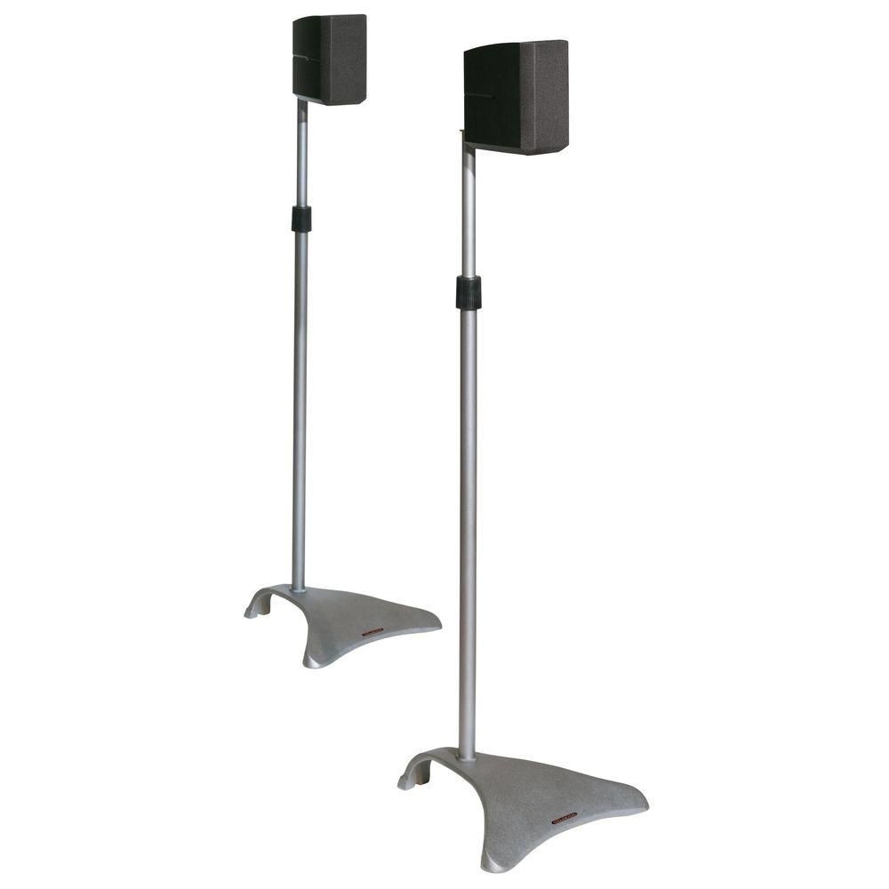 Adjustable Speaker Stands - Set of 2 (Titanium) (11.75" W x 10.5" D x 27"-48" H)