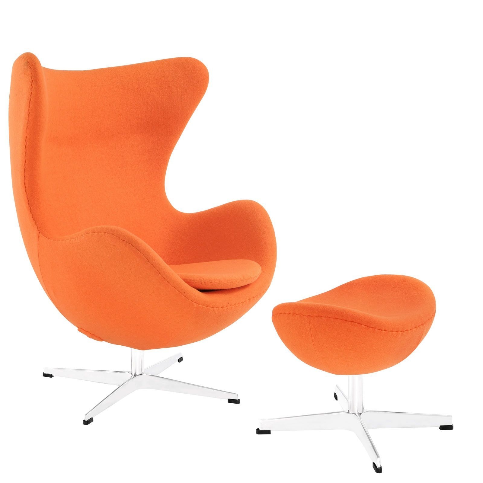 Arne Jacobsen Orange Lounge Egg Chair and Ottoman FMP25976