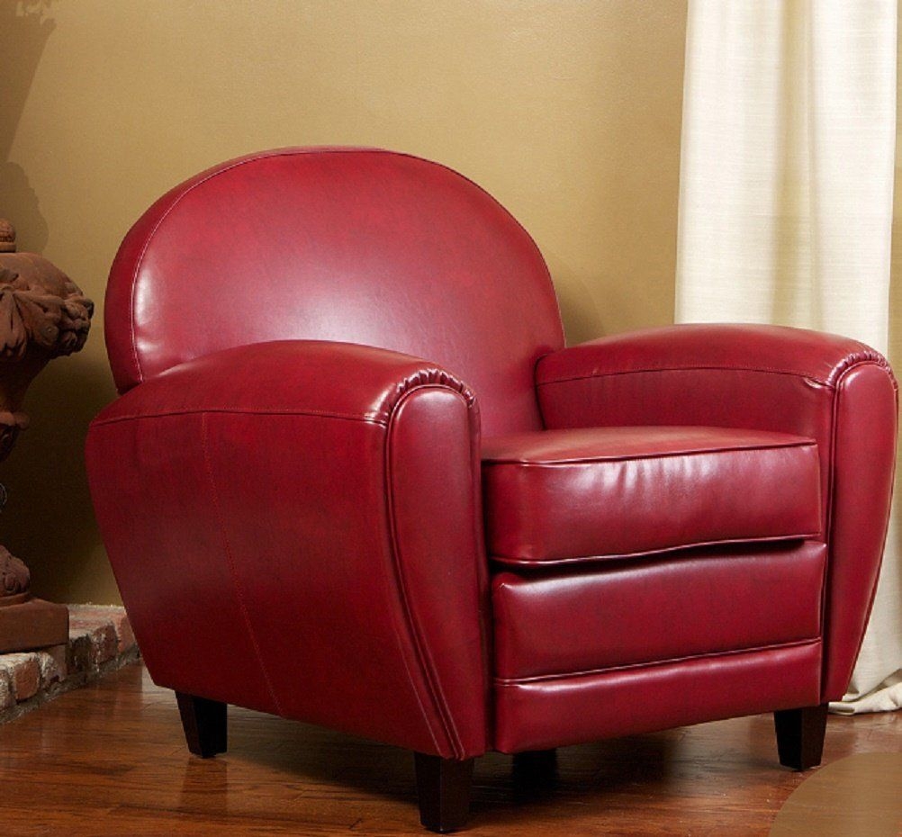 BEST Leather Cigar Chair, Red