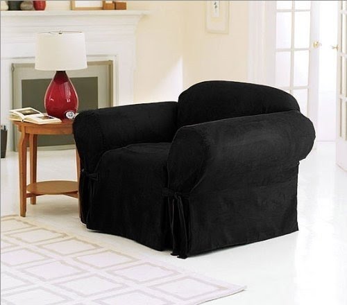 Soft Solid Micro Suede Sofa Loveseat or Armchair Cover Slipcover 9 Colors 