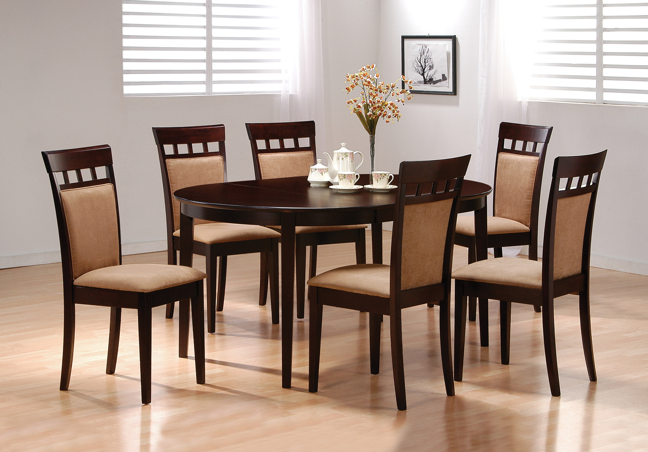 Dining table set 6 seater oval shape hot sale