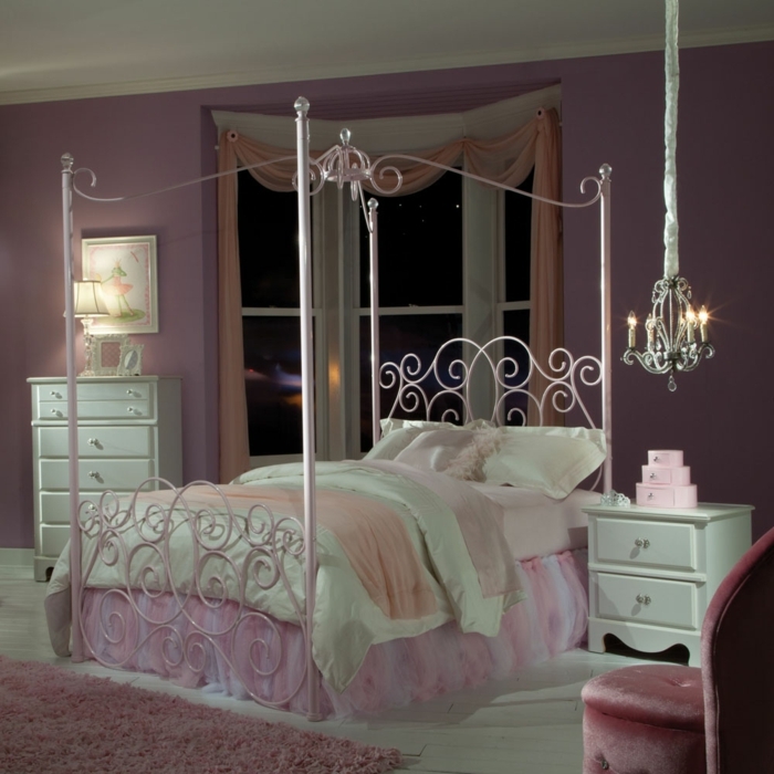 Standard Furniture Princess 3 Piece Kids' Canopy Bedroom Set In Pink Metal