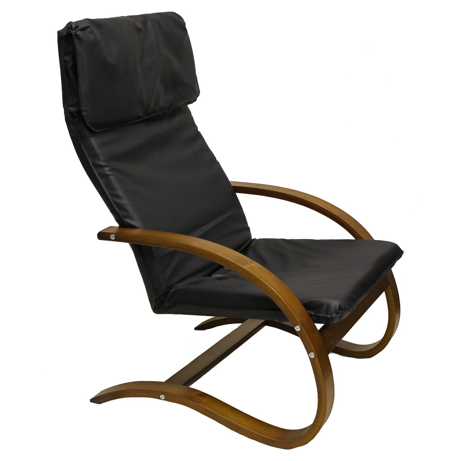 Stockholm Bentwood Armchair - Walnut Finish, Upholstered Cushion, Black