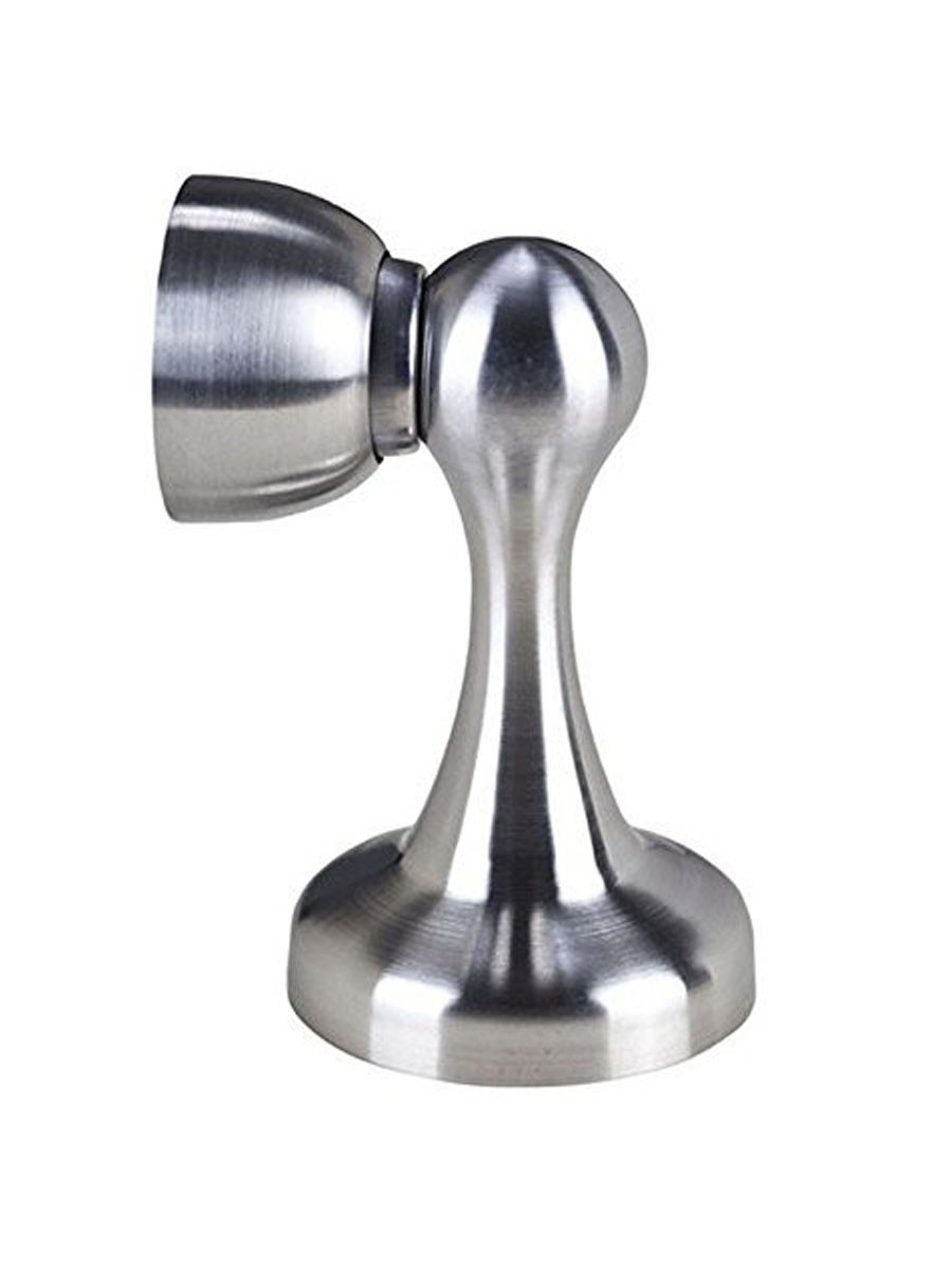 Angle Simple R309 Stainless Steel Heavy Duty Magnetic Door Stop / Holder for Home or Office, Brushed Steel