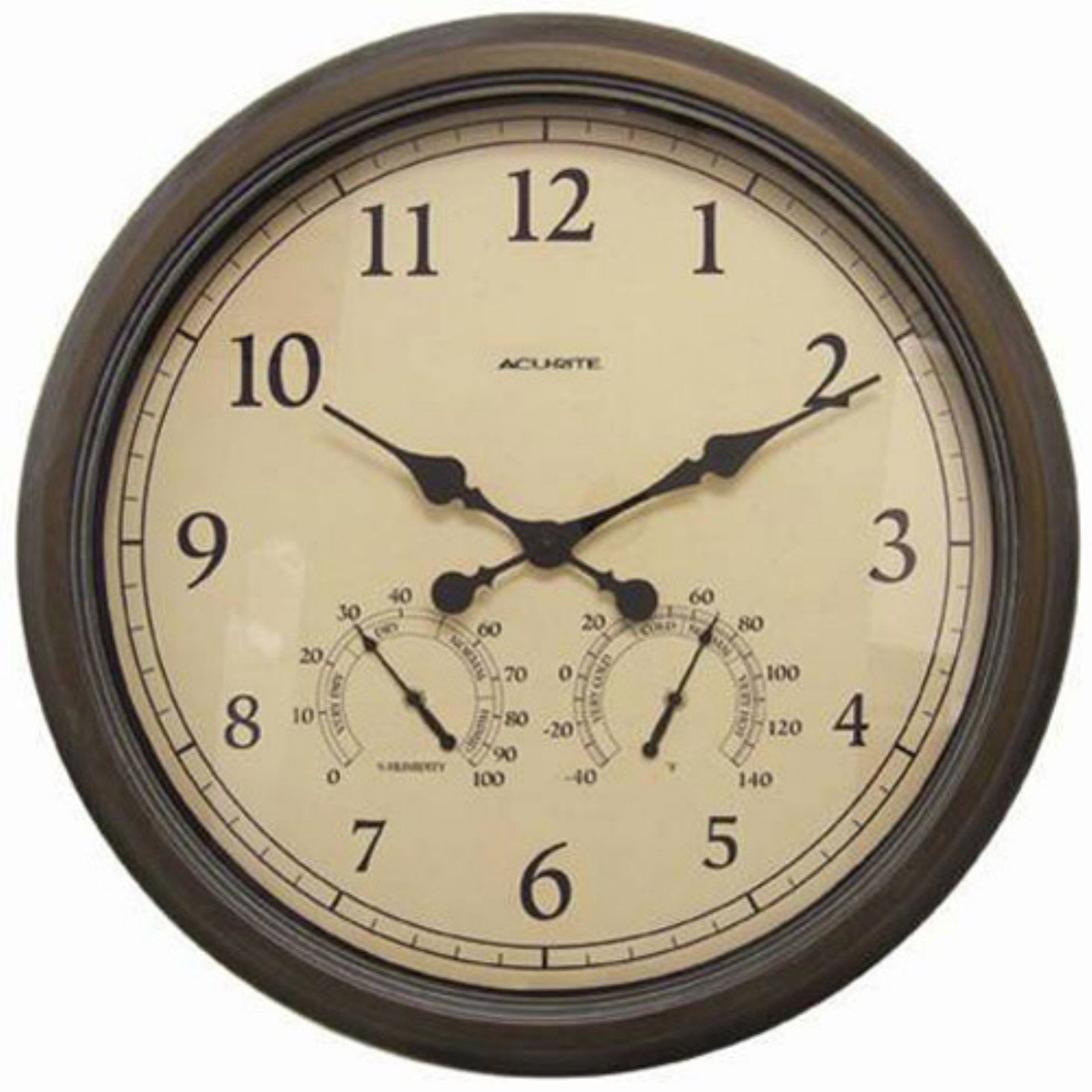 AcuRite 01061 24-Inch Patina Indoor/Outdoor Wall Clock with Thermometer and Hygrometer