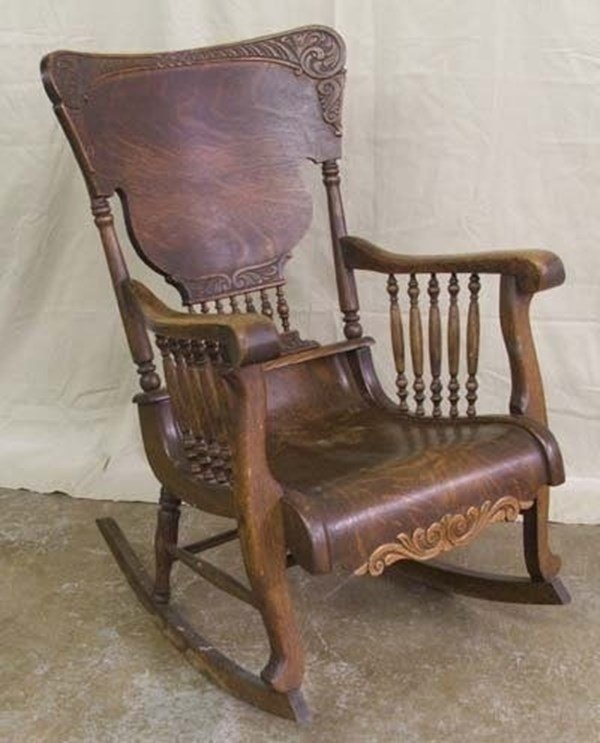 Carved oak chairs