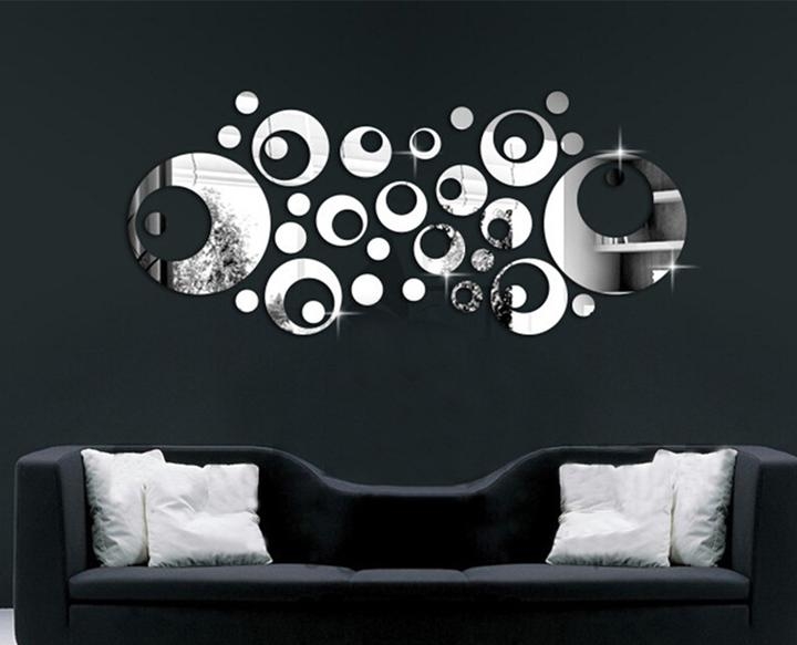 ColorfulHall - Round Cycle - Modern Art Fashional Mirror Clock Wall Decal Home Decor for Living Room Bedroom Art Wall Stickers