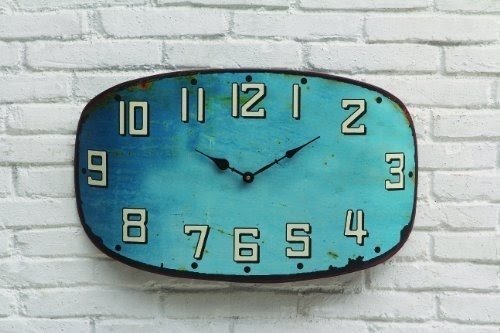 Creative Co-Op Metal Clock, Turquoise