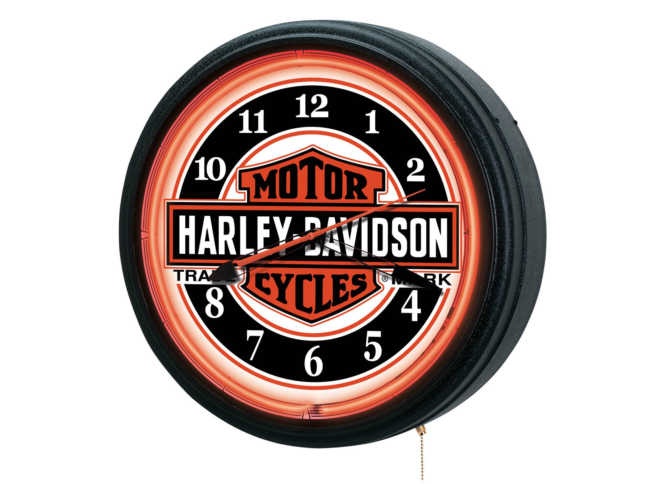 Harley Davidson Neon Clock - Nostalgic Trademark Bar & Shield