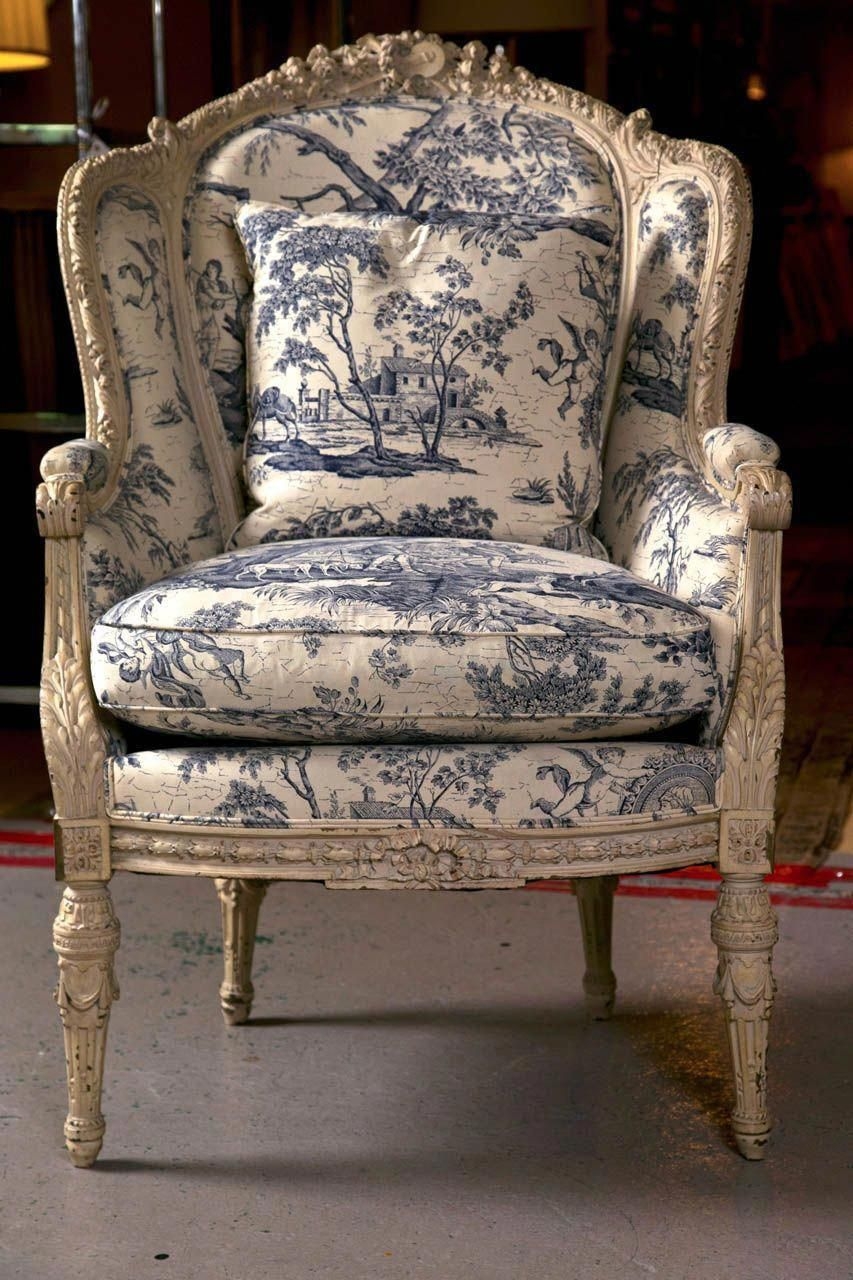 19th c antique french wingback bergere chair