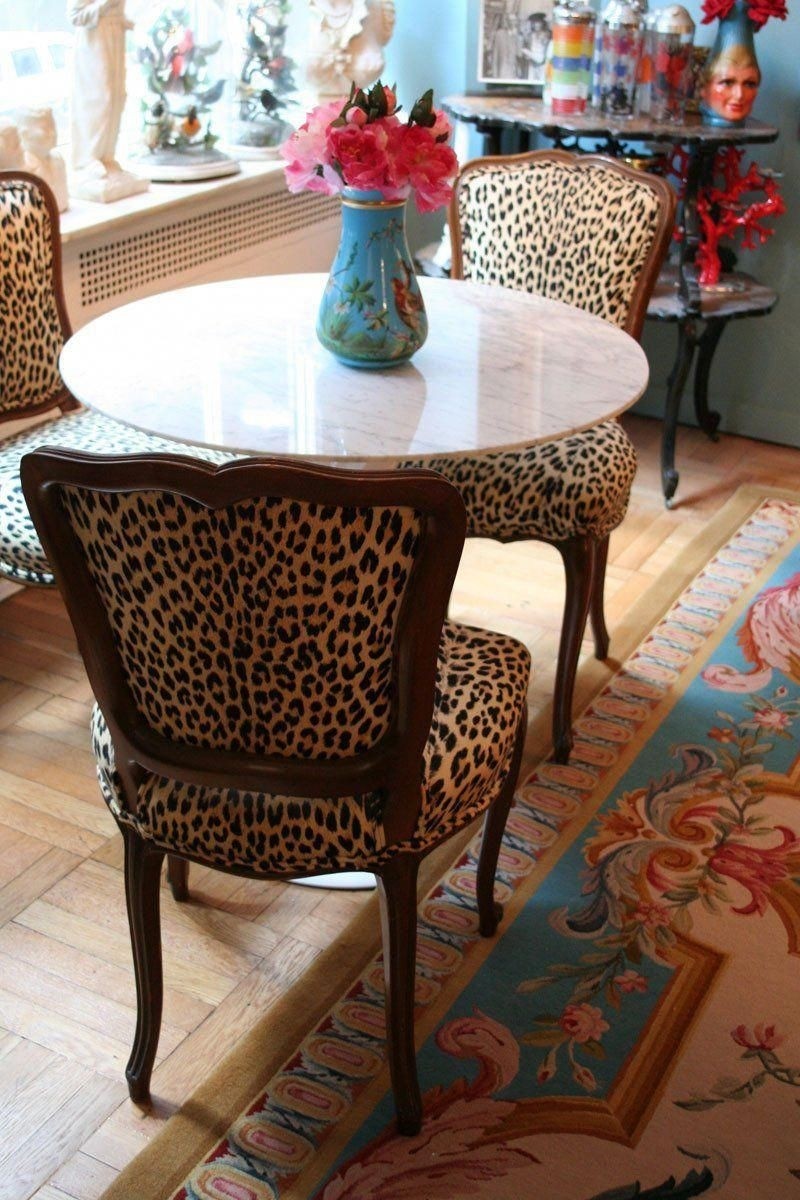 Animal print dining room chairs
