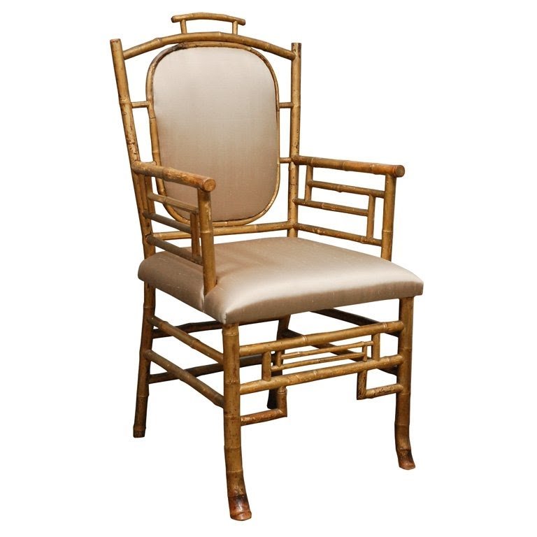 Antique bamboo arm chair