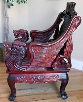 Antique hand carved chinese dragon chair