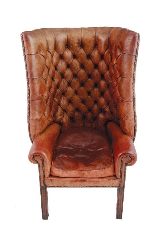 Antique leather swivel chair