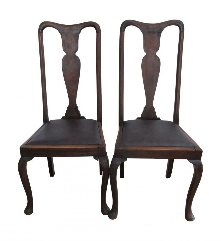 Antique queen anne chairs a pair on