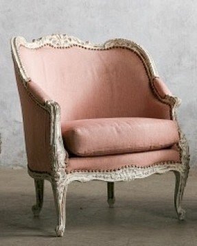 Pink Striped Louis XV Arm Chair