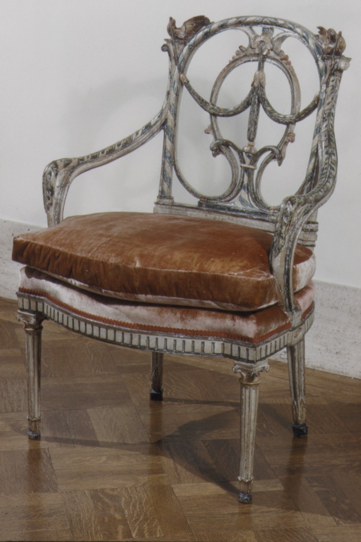 Chair ca 1780 venice italy walnut polychromed velvet metropolitan museum