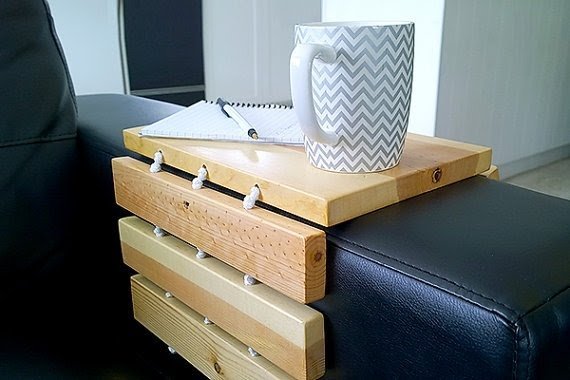 Couch tray made from reclaimed wood