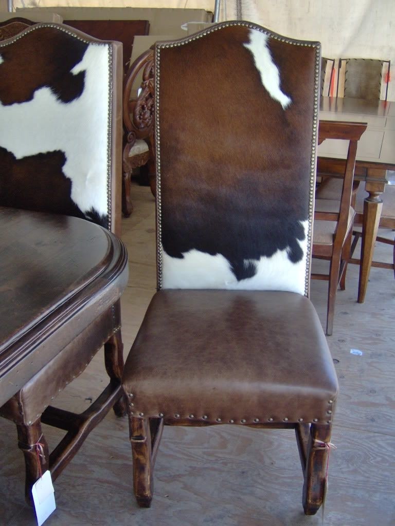 Cowhide chair and ottoman