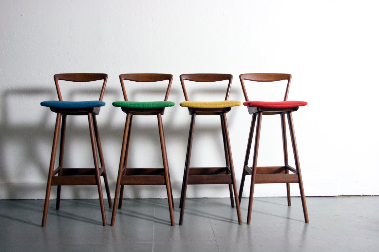 Danish modern hansen teak bar stools