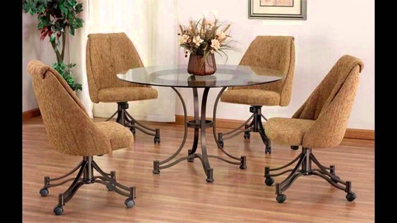 Swivel dining room chairs with online casters