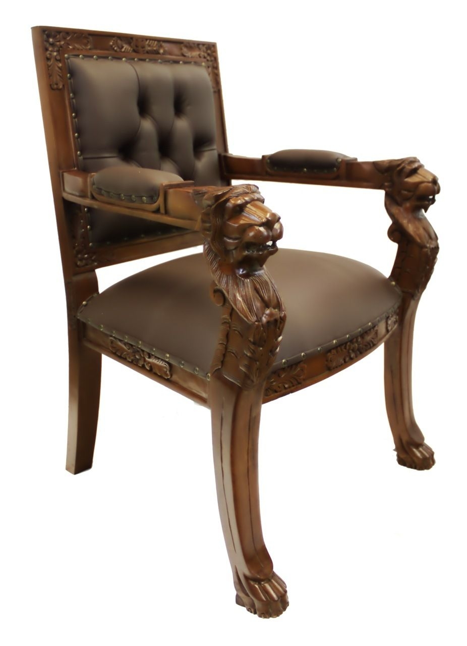 English lion head arm chair by oriental furnishings