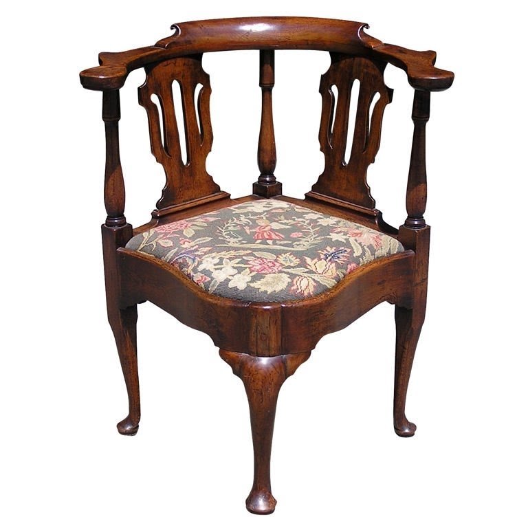 English walnut corner chair