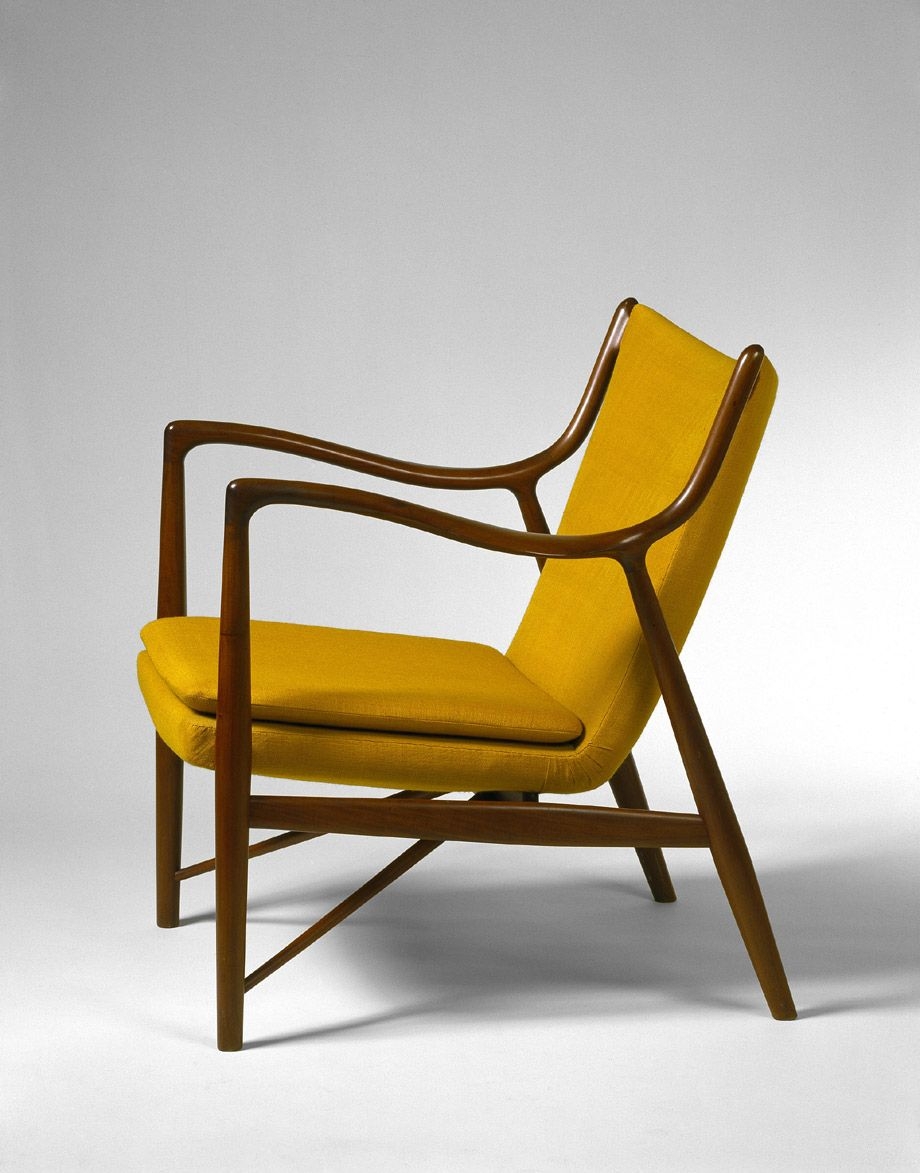Finn juhl nv 45 teak and leather armchairs for niels